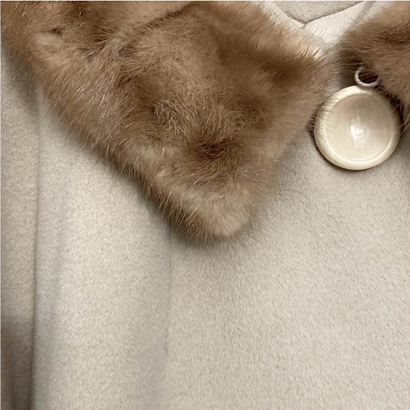 Regal Kismet Vintage Dress Overcoat Wool Mink Collar 50's 60's - Picture 6 of 8